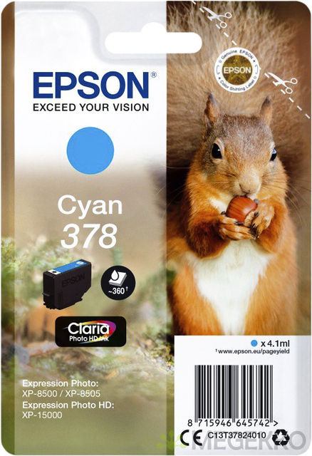 Cartouche d''encre Epson 378 T3782 bleu