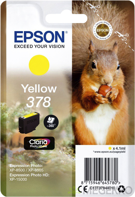 Cartouche d''encre Epson 378 T3784 jaune