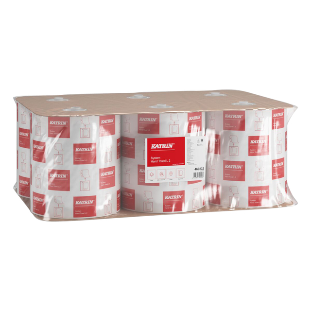 Handdoekrol Katrin systeemrol groot 2-laags 200m wit 460232