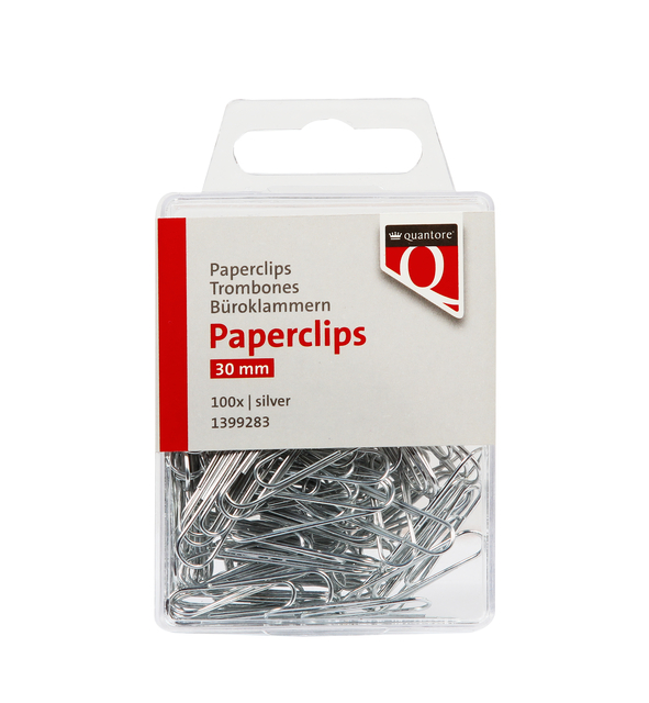 Paperclip Quantore 30mm rond 100 stuks zilver