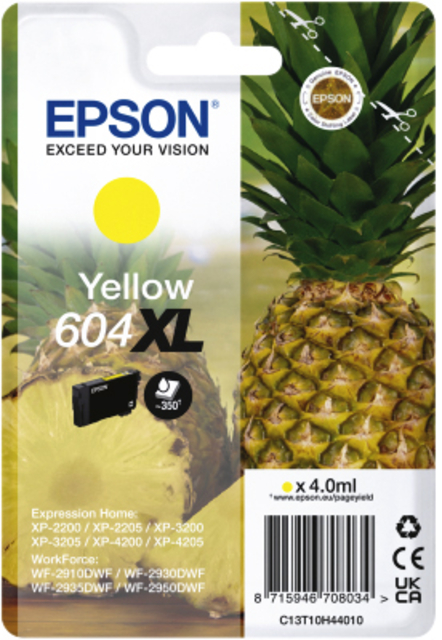 Cartouche d''encre Epson 604XL T10H44 jaune