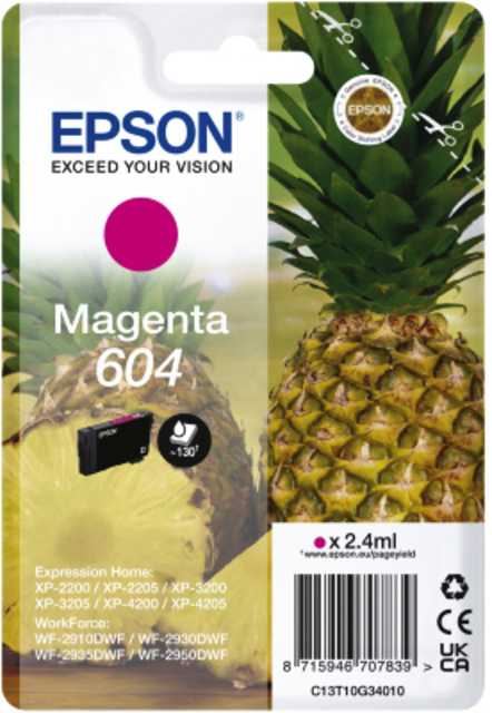 Cartouche d'encre Epson 604T10G34 rouge