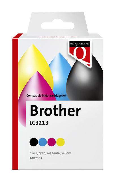 Cartouche d'encre Quantore alternative pour Brother LC3213 noir + 3 couleurs