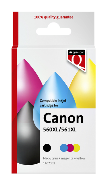 Inktcartridge Quantore alternatief tbv Canon PG560XL CL561XL zwart + kleuren