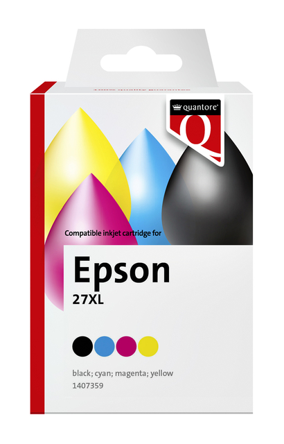 Cartouche d'encre Quantore alternative pour Epson 27XL noir+3 couleurs