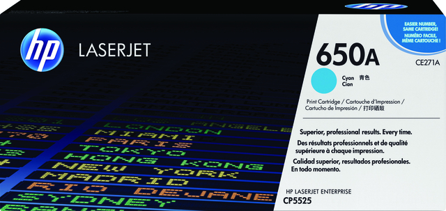 Cartouche toner HP CE271A 650A bleu