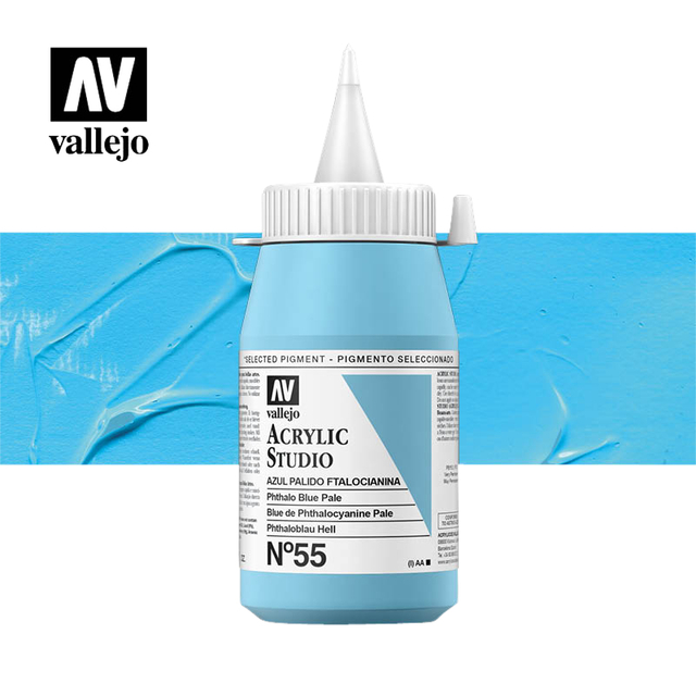 Acrylverf Acrylicos Vallejo 500ml  Phtalo blue pale