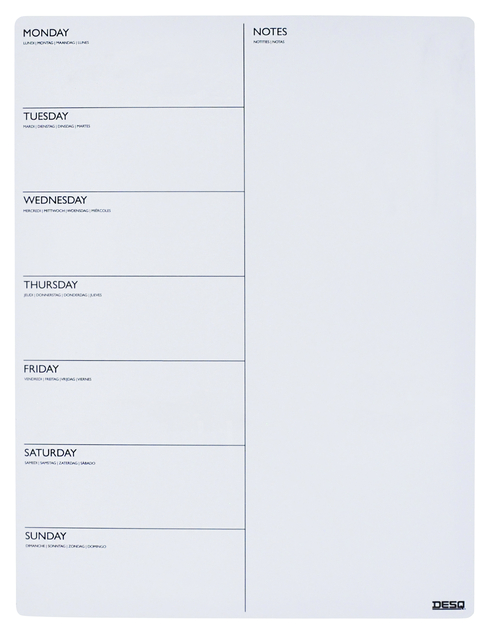 Planning hebdomadaire magnétique Desq 40x30cm