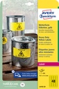Etiquette Avery L6103-20 45,7x21,2mm jaune 960 pièces