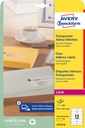 Etiket Avery Zweckform L4772-25 99.1x42.3 mm transparant mat 300stuks