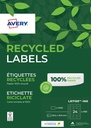 Etiquette Avery LR-7159-100 33,9x63,5mm recyclé blanc 2400 pièces