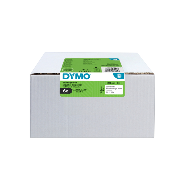 Etiket Dymo LabelWriter 5XL verzendlabel 102x210mm 6 rollen á 140 stuks wit