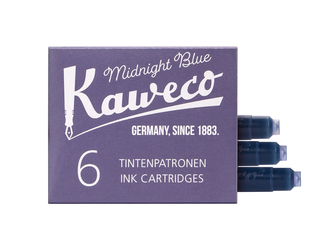 Cartouche d'encre Kaweco bleu-noir boîte 6 pièces