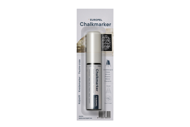 Marqueur craie Europel 15mm blanc blister 1 pièce