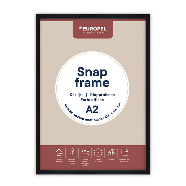 Cadre clipsable Europel A2 25mm noir mat