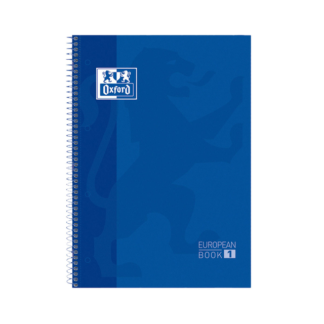 Carnet de notes Oxford Classic Europeanbook A4+ 4 perforations carreau 5x5 80fls bleu foncé