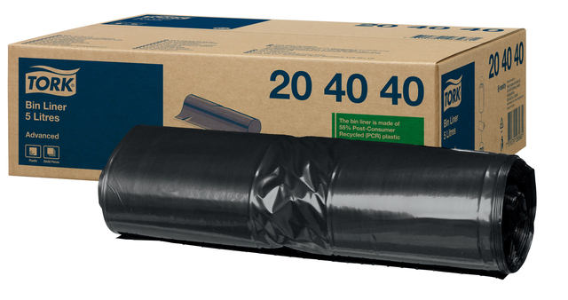 Afvalzak Tork B3 Advanced 33x40cm 5 liter zwart 204040