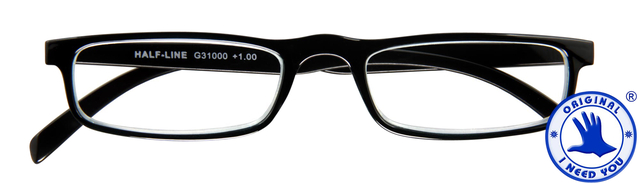 Lunettes de lecture I Need You +2.50 dpt Half-line noir