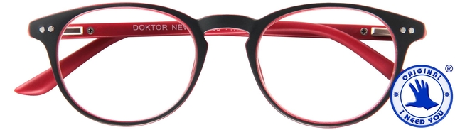 Lunettes de lecture I Need You +3.00 dpt Doctor New gris-rouge