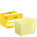 Bloc-mémos Post-it 656 51x76mm jaune canari 12 pièces