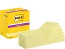 Bloc-mémos Post-it 655 Super Sticky 76x127mm jaune canari 12 pièces