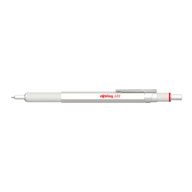 Balpen rOtring 600 parelmoer medium wit