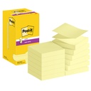 Bloc-mémos Post-it Z-Notes S330 Super Sticky 76x76mm jaune 12 pièces