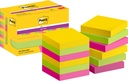 Memoblok Post-it 622 Super Sticky 47,6x47,6mm Carnival 12 stuks
