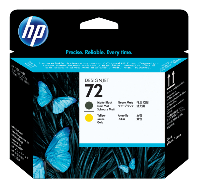 Tête d'Impression HP C9384A 72 noir mat + jaune