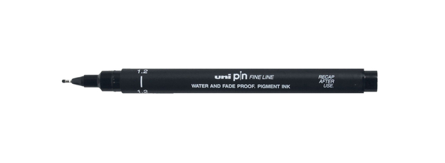 Fineliner Uni-ball Pin 1,2mm noir 12 pièces