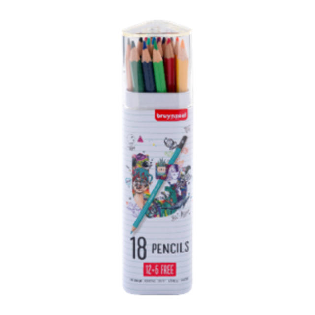 Crayon de couleur Bruynzeel Basic 18 pièces