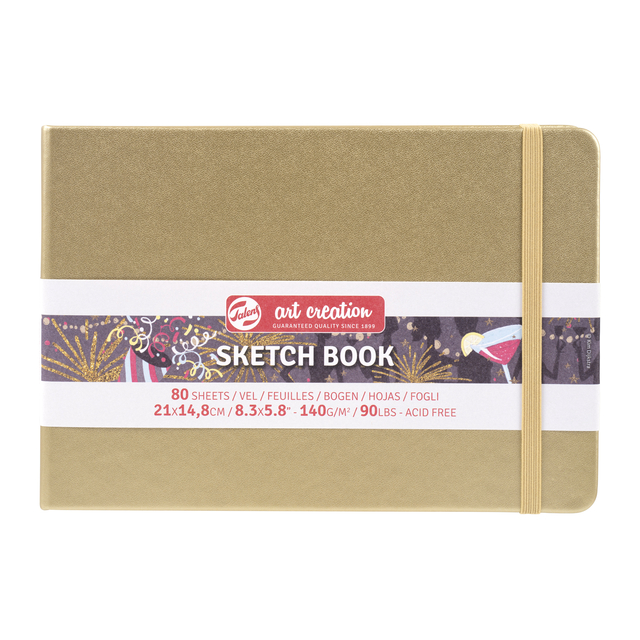 Carnet de croquis Talens Art Creation 210x150mm 140g 80 feuilles jaune d'or