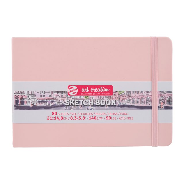 Carnet de croquis Talens Art Creation 210x150mm 140g 80 feuilles rose