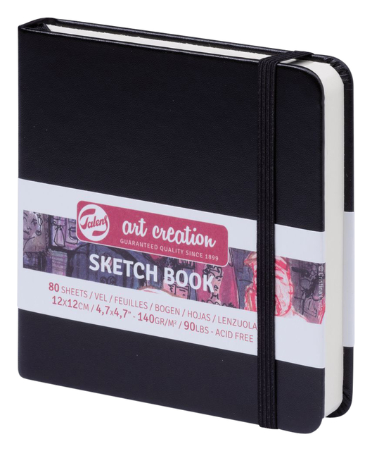 Carnet de croquis Talens Art Creation 12x12cm 140g 80 feuilles noir