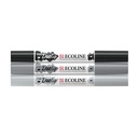 Duotip Talens Ecoline set à 3 stuks zwart en grijs