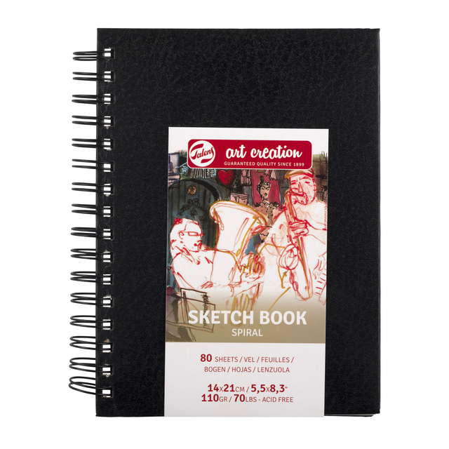 Cahier de croquis Talens Art Creation spirale 140x210mm 110g 80 feuilles