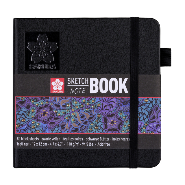 Carnet de croquis Sakura 120x120mm 140g 80 feuilles noir