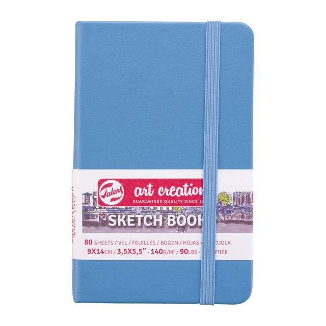 Cahier de croquis Talens Art Creation 9x14cm 140g 80 feuilles bleu clair