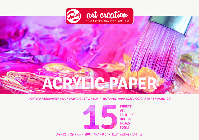 Papier peinture acrylique Talens Art Creation A4 15 feuilles 290g