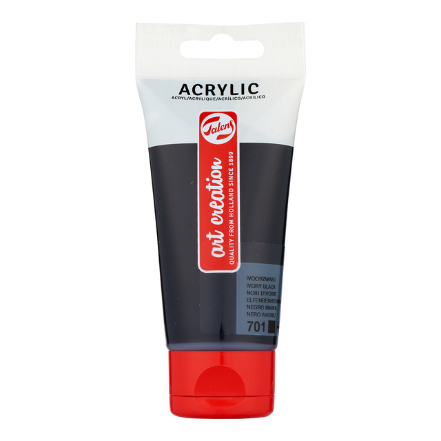 Peinture acrylique Talens Art Creation 701 Noir ivoire tube 75ml
