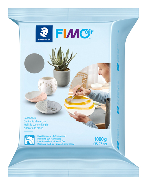 Boetseerklei Staedtler Fimo air 8101 1000 gram grijs