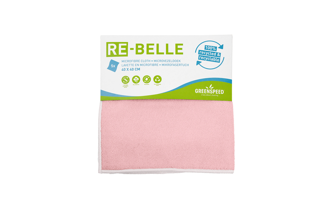 Microvezeldoek Greenspeed Re-belle 40x40cm roze 5 stuks