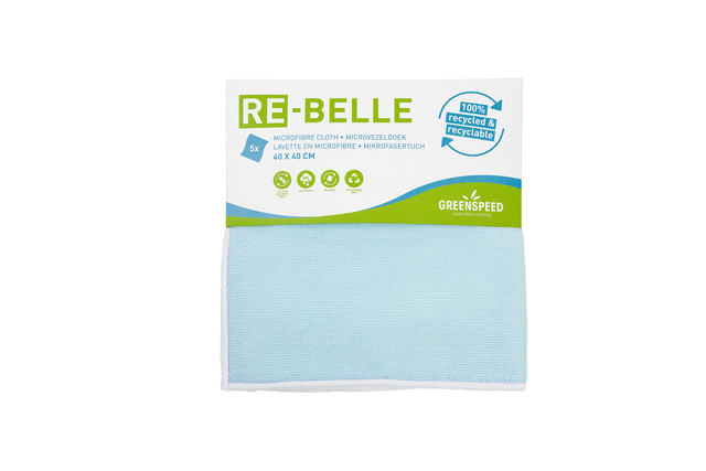 Chiffon microfibre Greenspeed Re-belle 40x40cm bleu 5 pièces