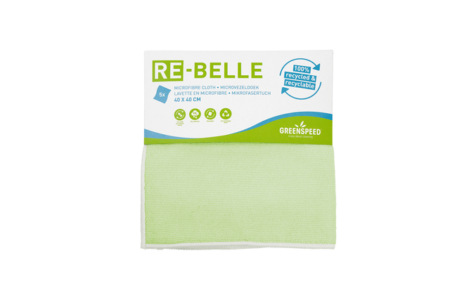 Chiffon microfibre Greenspeed Re-belle 40x40cm vert 5 pièces