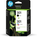 Inktcartridge HP N9J72AE 301 zwart + kleur