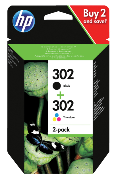 Inktcartridge HP X4D37AE 302 zwart+kleur