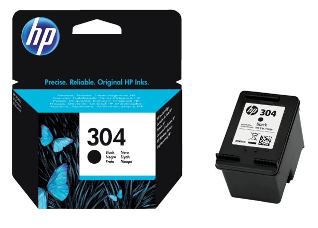 Inktcartridge HP N9K06AE 304 zwart