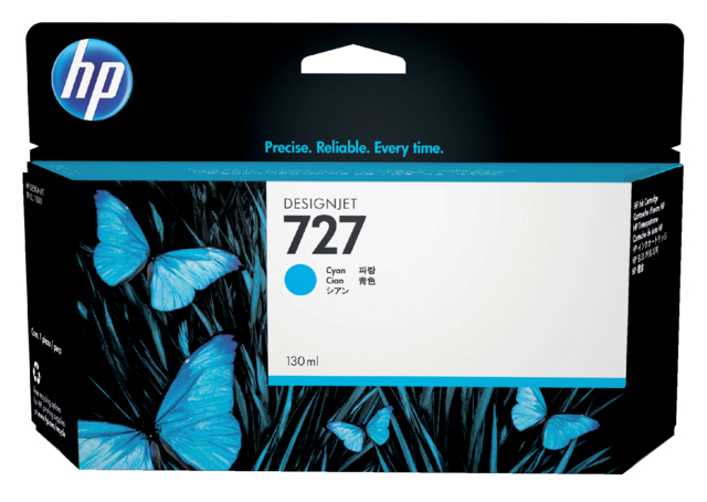 Inktcartridge HP B3P19A 727 blauw