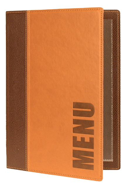 Protège-menu Securit Trendy A5 1x 2 pochettes brun