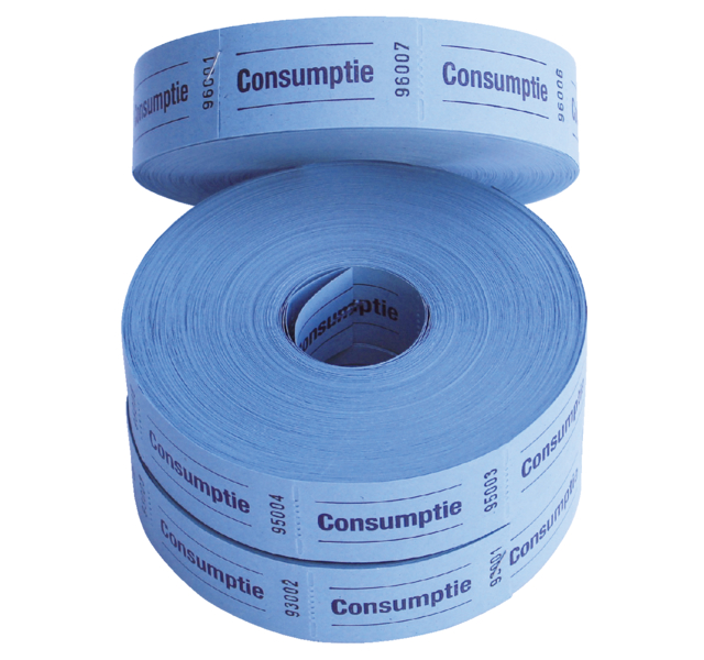 Bon de consommation Combicraft 57x30mm 2 faces 2x1000 bleu